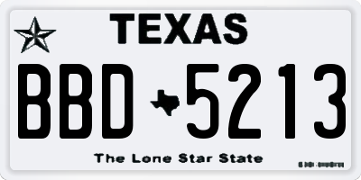 TX license plate BBD5213