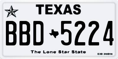 TX license plate BBD5224