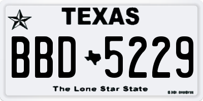 TX license plate BBD5229
