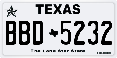 TX license plate BBD5232
