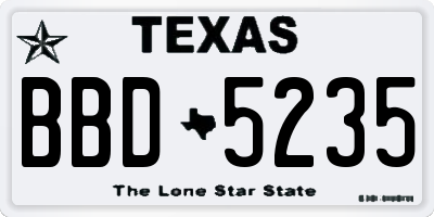 TX license plate BBD5235