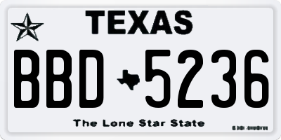 TX license plate BBD5236