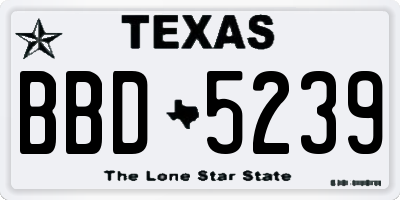 TX license plate BBD5239