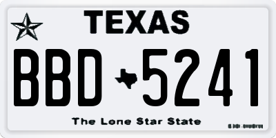 TX license plate BBD5241