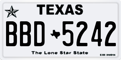 TX license plate BBD5242