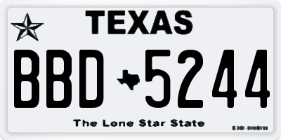 TX license plate BBD5244