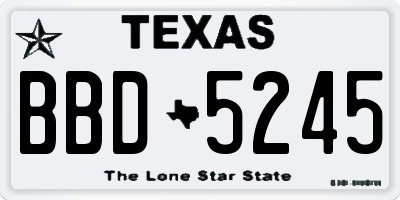 TX license plate BBD5245