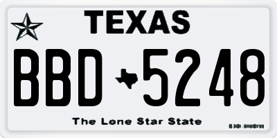 TX license plate BBD5248