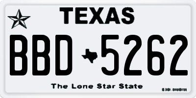 TX license plate BBD5262