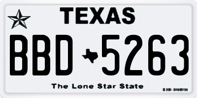 TX license plate BBD5263