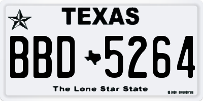 TX license plate BBD5264