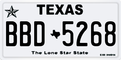 TX license plate BBD5268
