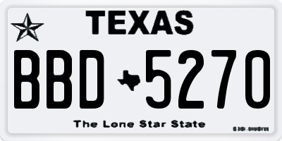 TX license plate BBD5270