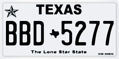 TX license plate BBD5277