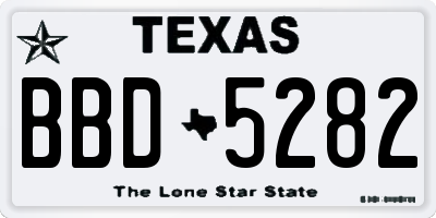 TX license plate BBD5282