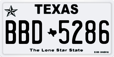 TX license plate BBD5286