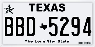 TX license plate BBD5294