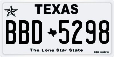 TX license plate BBD5298