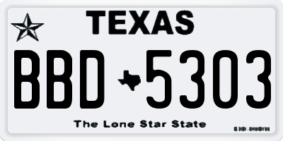 TX license plate BBD5303
