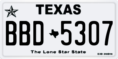 TX license plate BBD5307