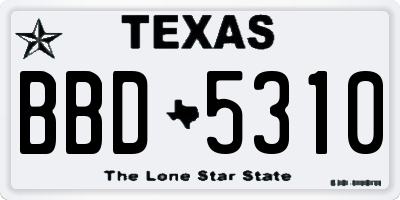 TX license plate BBD5310