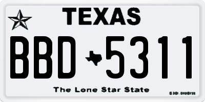 TX license plate BBD5311