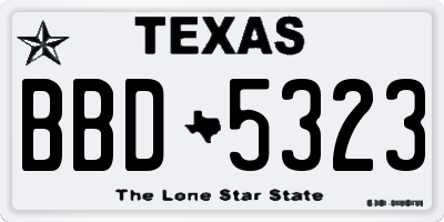 TX license plate BBD5323