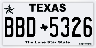 TX license plate BBD5326