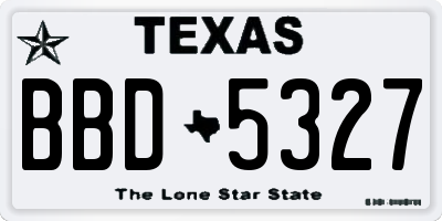 TX license plate BBD5327