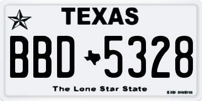 TX license plate BBD5328