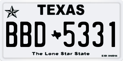 TX license plate BBD5331