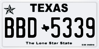 TX license plate BBD5339
