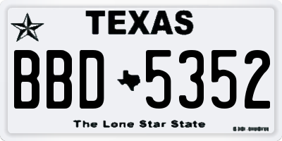 TX license plate BBD5352