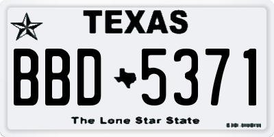 TX license plate BBD5371