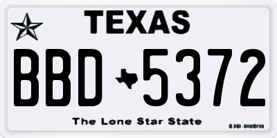 TX license plate BBD5372