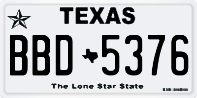 TX license plate BBD5376