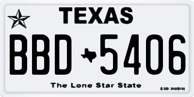 TX license plate BBD5406