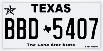 TX license plate BBD5407