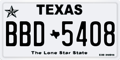 TX license plate BBD5408