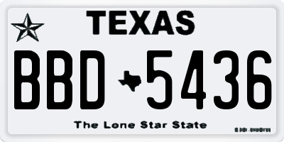 TX license plate BBD5436