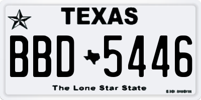 TX license plate BBD5446