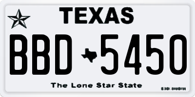 TX license plate BBD5450