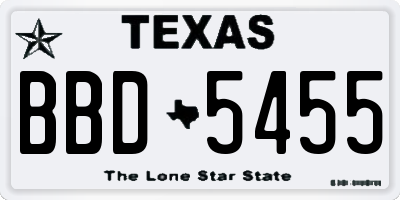 TX license plate BBD5455