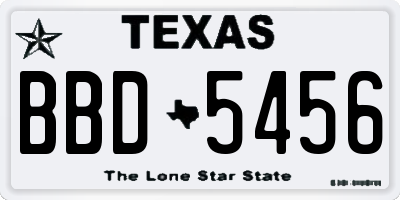 TX license plate BBD5456