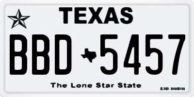 TX license plate BBD5457