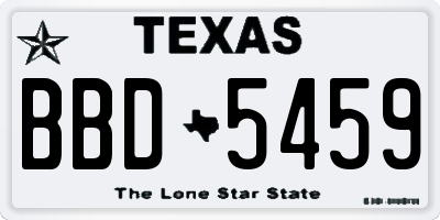 TX license plate BBD5459
