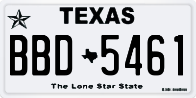 TX license plate BBD5461