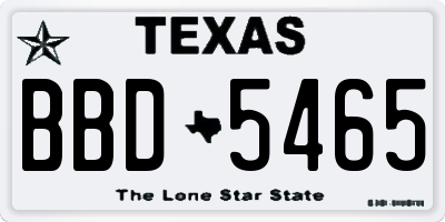 TX license plate BBD5465
