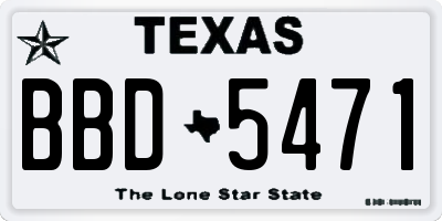 TX license plate BBD5471
