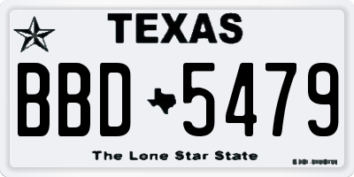 TX license plate BBD5479